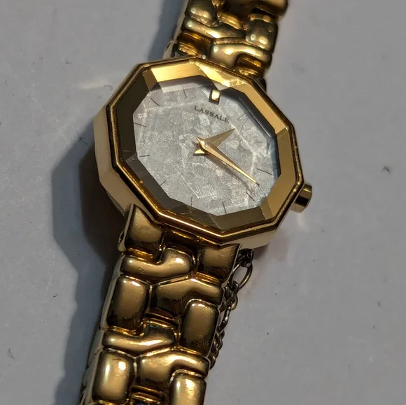 0Rare Vintage Womens Ladies Gold Lassale by Seiko Faceted Crystal Elegant